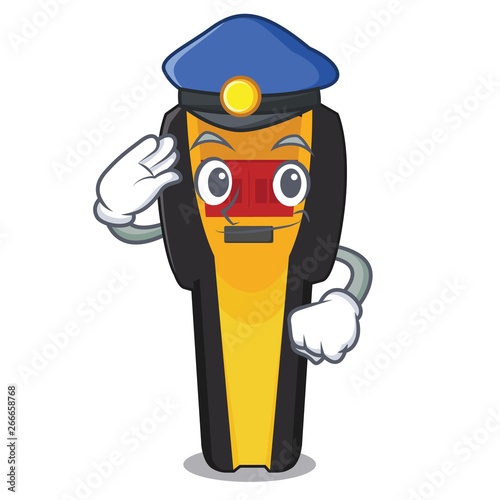 Police stud finder isolated with the character