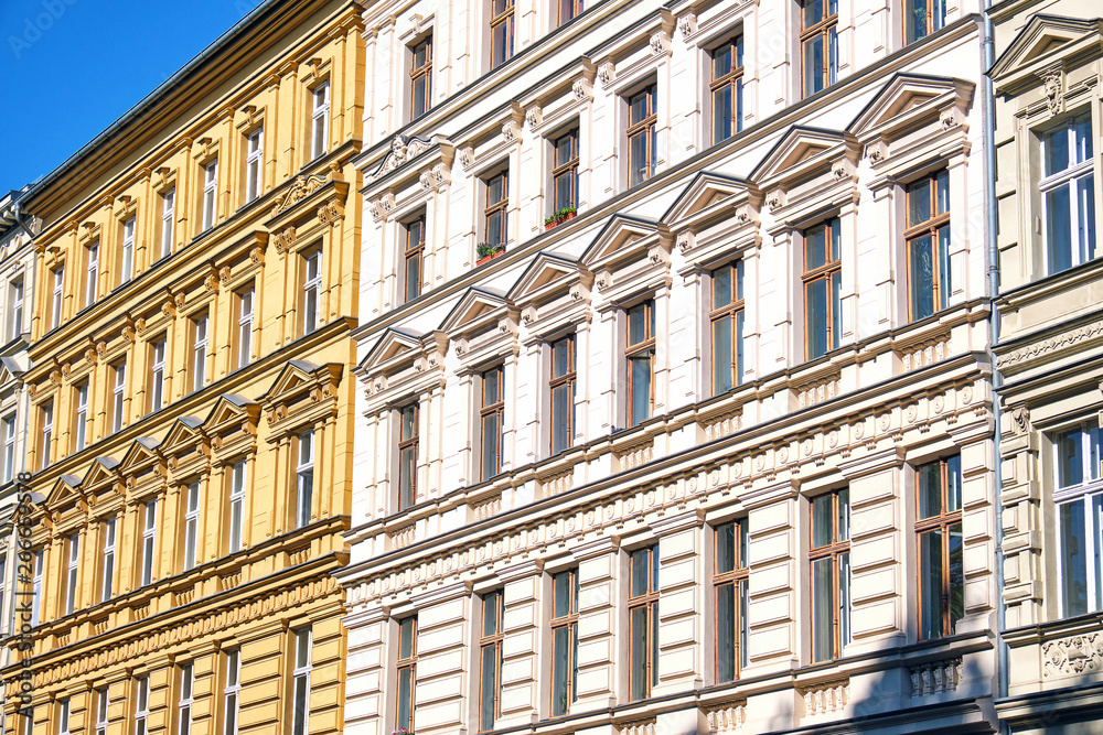 Restored old apartment houses at the Prenzlauer Berg district in Berlin