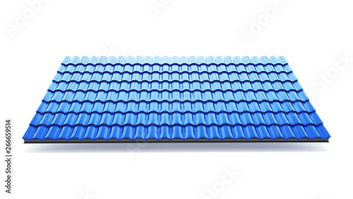 3d roof tile on the white background,3d rendering,red roof tile isolated on the white background,Tile with structure on the white background