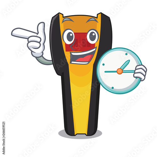 With clock stud finder in the cartoon shape