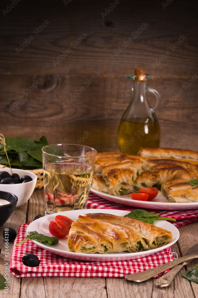 Spanakopita, greek spinach pie. Spanakopita, greek spinach pie.