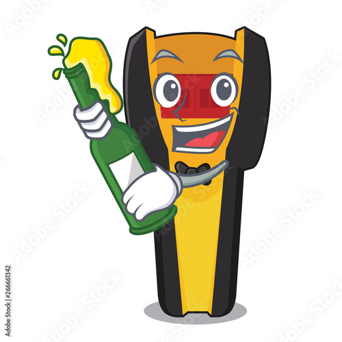 With beer stud friends above wooden cartoon table