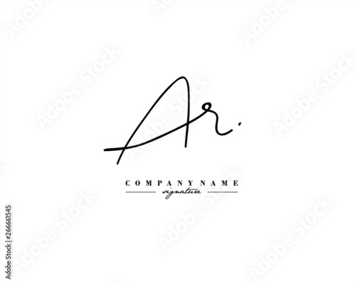 A R AR Signature initial logo template vector