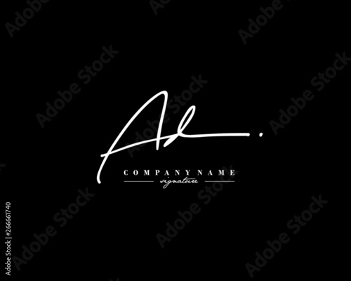 A D AD Signature initial logo template vector