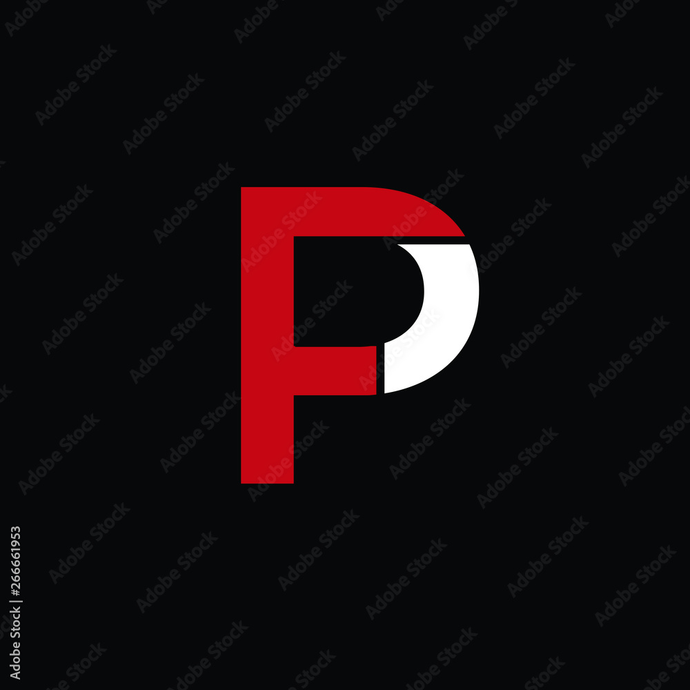 FP initials creative logo vector in red and white color FP initials creative logo vector in red and white color