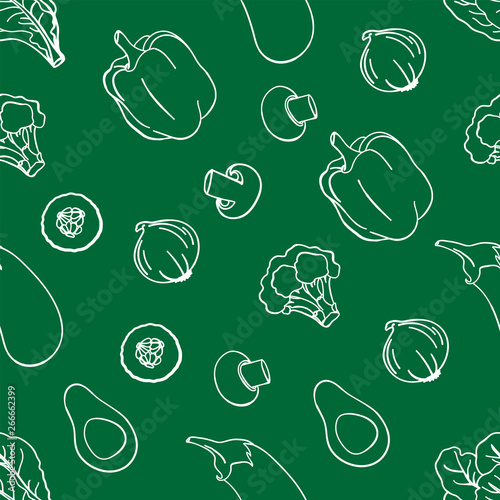 PALEO PATTERN Healthy Food Low Carb Diet Proper Nutrition Seamless Pattern Vector Illustration Set for Print Fabric and Digital Paper