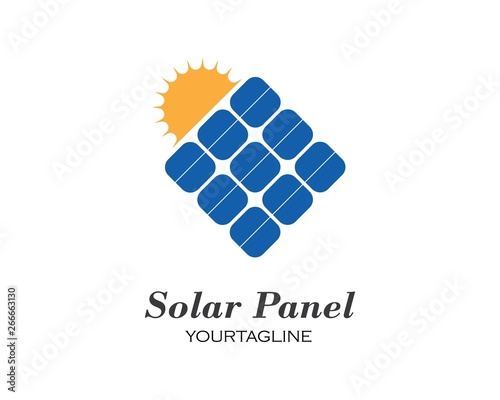 solar panel logo vector icon