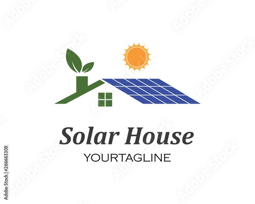 solar panel logo vector icon