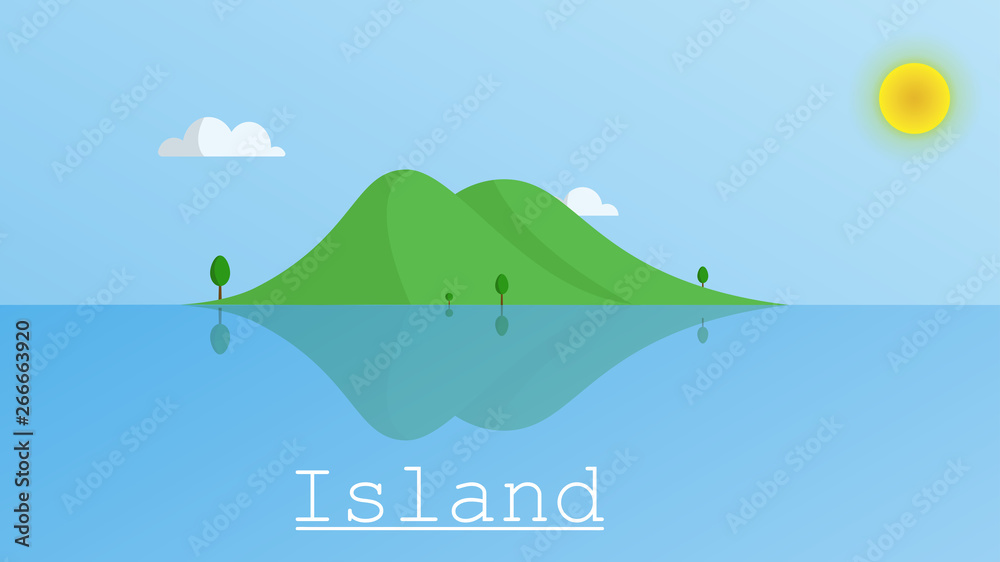 he island is far away.
