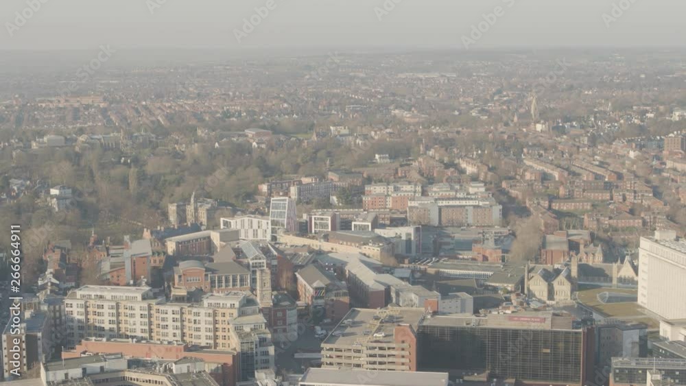 Aerial view of Buildings in Nottingham Nottinghamshire United Kingdom Aerial view of Buildings in Nottingham Nottinghamshire United Kingdom