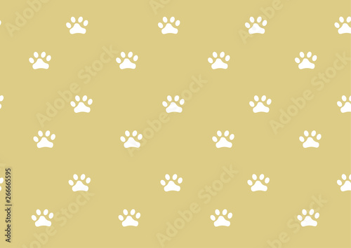 Cat footprint yellow background image.