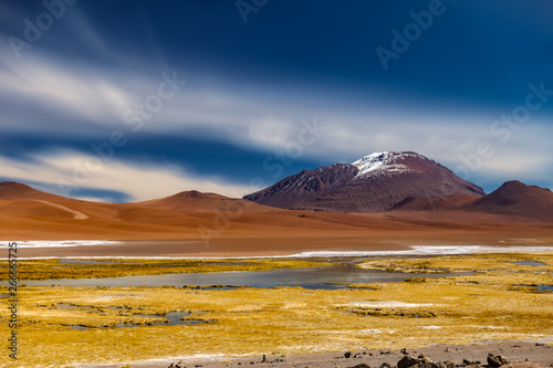 Colorful salar in Atacama, ultra long exposure