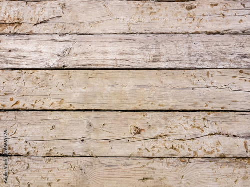 Old rough wooden textured background. Rustic wood wall. Text space, empty template.