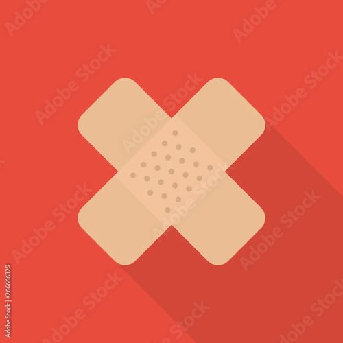 saline icon in flat style with long shadow, isolated vector illustration on red transparent background