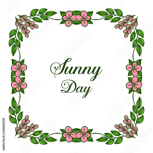 Vector illustration leaf flower frame for invitation sunny day