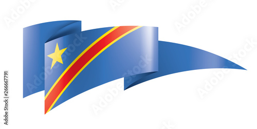 Democratic Republic of the Congo flag, vector illustration on a white background