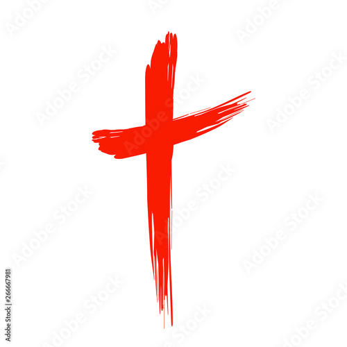 Hand drawn cross, grunge cross, christian symbol