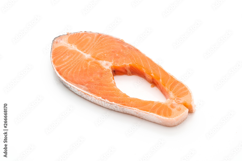 fresh salmon raw on white background fresh salmon raw on white background