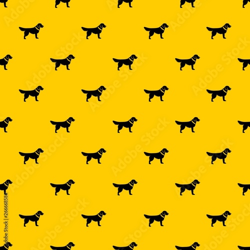 Dog pattern seamless vector repeat geometric yellow for any design © ylivdesign