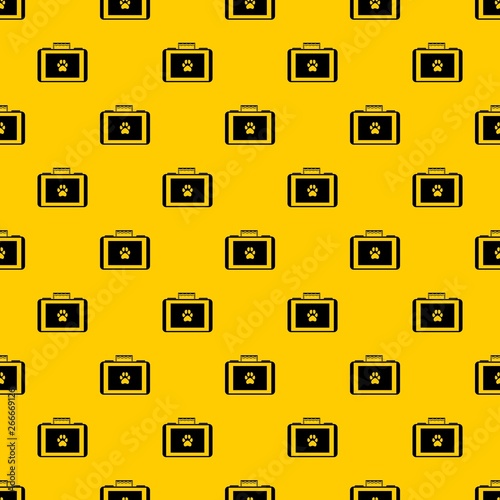 Suitcase for animals pattern seamless vector repeat geometric yellow for any design