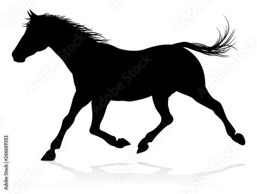 A high quality very detailed horse in silhouette