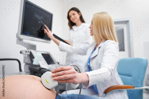 Process of doing ultrasound diagnostic in medical center