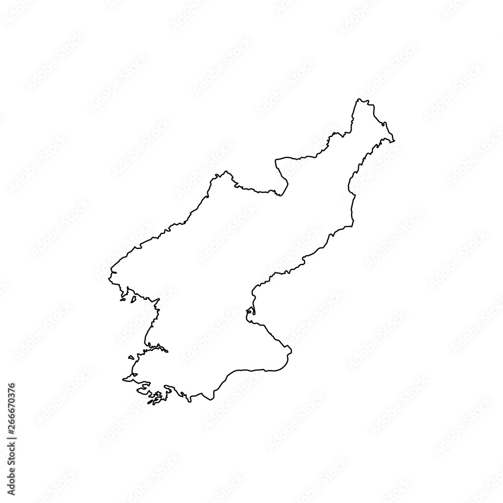 Map Of North Korea. Vector illustration