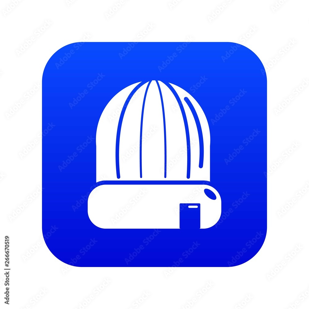 Winter hat cap icon blue vector isolated on white background Winter hat cap icon blue vector isolated on white background
