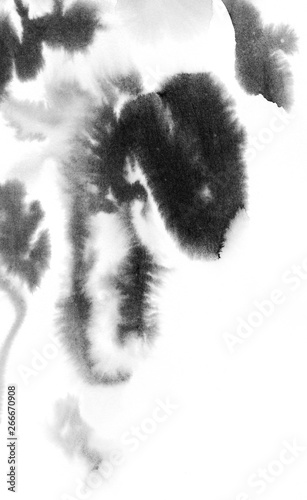 Textured stylish spots art ink on a white background. Abstract background image.