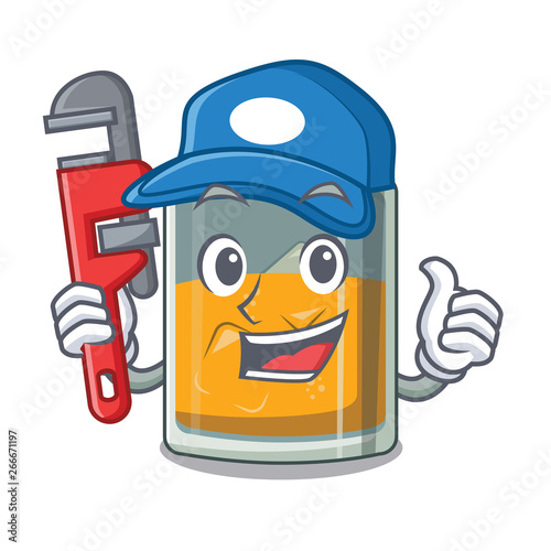 Plumber whiskey in the a mascot shape photo