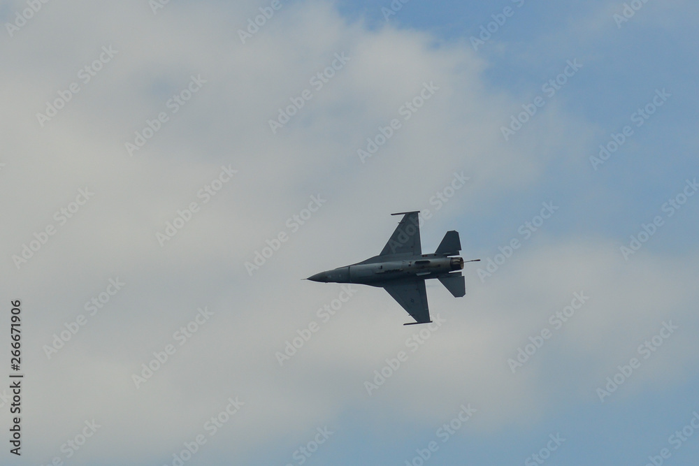 A fighter aircraft flying for display A fighter aircraft flying for display