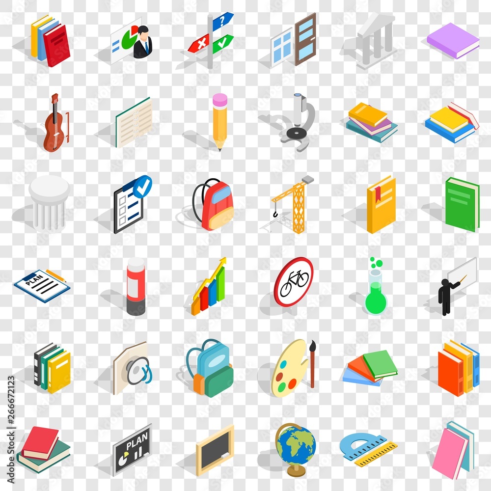 Good education icons set. Isometric style of 36 good education vector icons for web for any design Good education icons set. Isometric style of 36 good education vector icons for web for any design