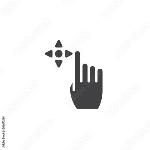 Drag flick vector icon. Hand Click filled flat sign for mobile concept and web design. Finger touch glyph icon. Symbol, logo illustration. Pixel perfect vector graphics