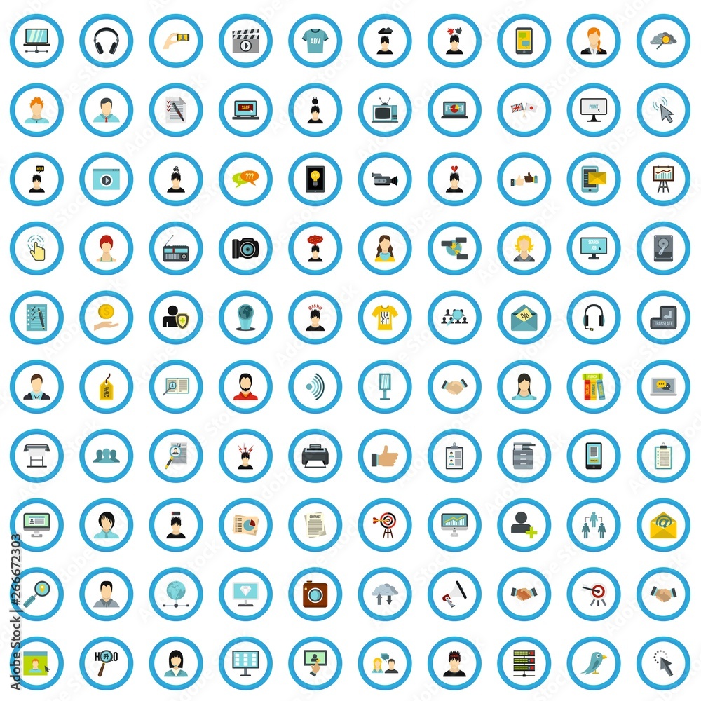 100 web advertising icons set in flat style for any design vector illustration 100 web advertising icons set in flat style for any design vector illustration