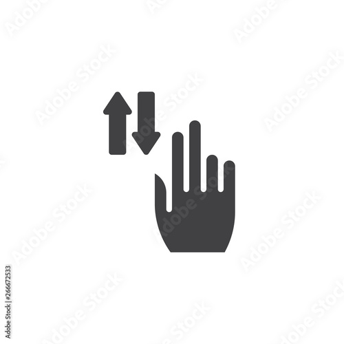 2x vertical scroll vector icon. Hand Click filled flat sign for mobile concept and web design. Finger touch gesture glyph icon. Symbol, logo illustration. Pixel perfect vector graphics