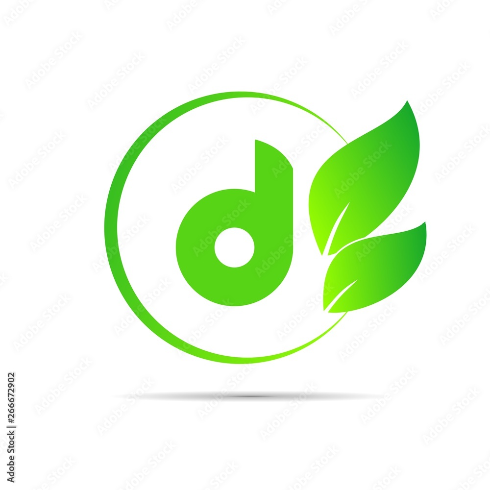  initial letter circle logo eco simple 