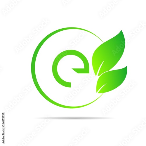  initial letter circle logo eco simple 