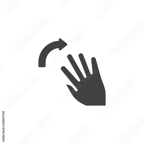 5x flick right vector icon. Swipe right hand Click filled flat sign for mobile concept and web design. Five finger touch gesture glyph icon. Symbol, logo illustration. Pixel perfect vector graphics