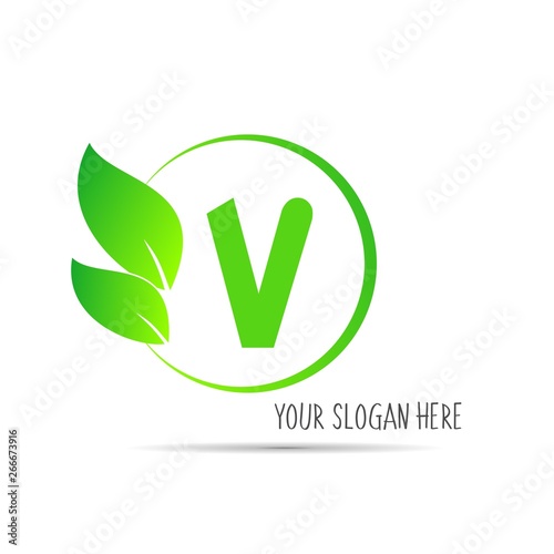  initial letter circle logo eco simple 