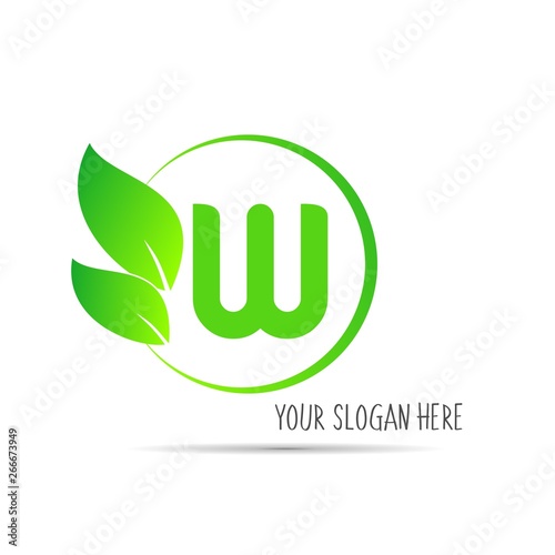  initial letter circle logo eco simple 