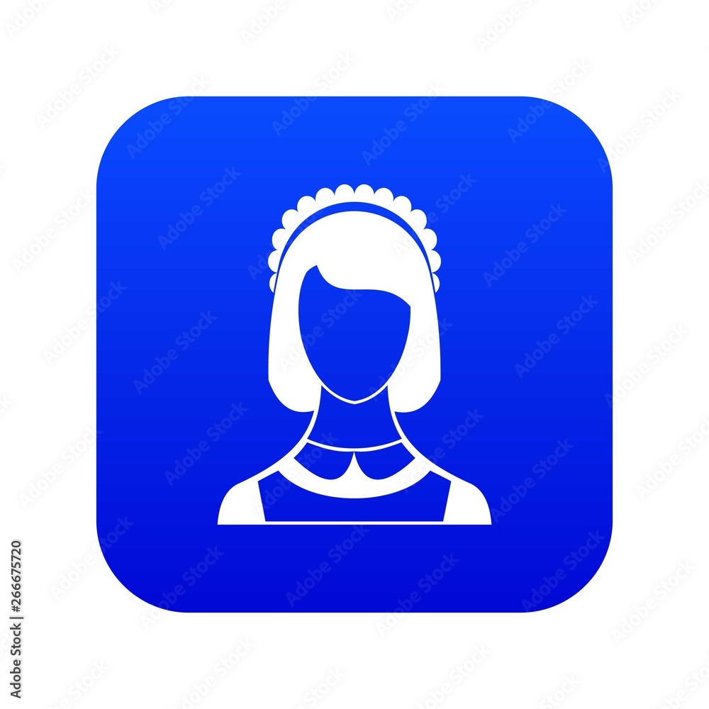 Maid icon digital blue for any design isolated on white vector illustration Maid icon digital blue for any design isolated on white vector illustration