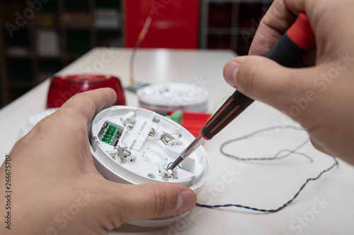 security detectors, fire detectors, security material, connecting security equipment