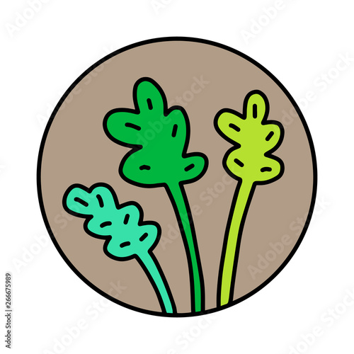 Fresh green leaves of salad hand drawn logotype logo for prints posters t shirts branding fruit store bar vegan restaurant drinks cocktails