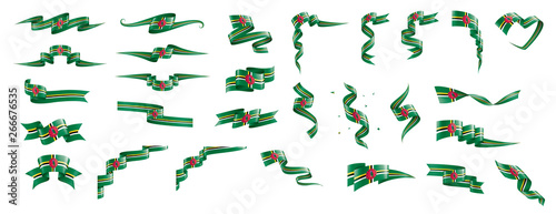 Dominica flag, vector illustration on a white background © butenkow