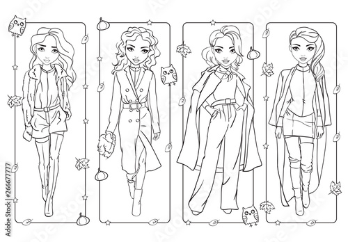 Coloring Girls In Trench Coats And High Boots