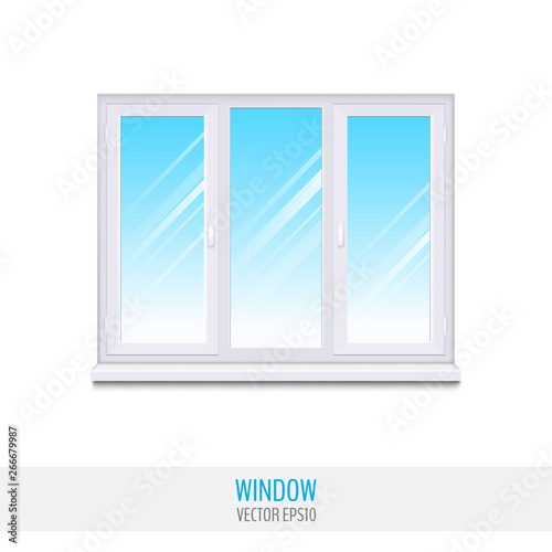 Glass window with sill