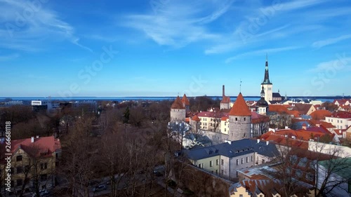 Aerial view of Tallinn Medieval Old Town, Estonia photo