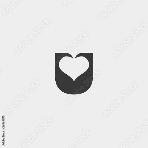 letter u poker logo design template vector illustration icon element