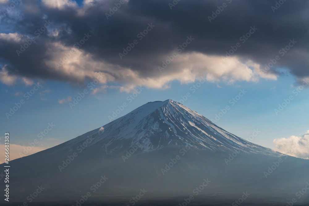 High Mountain with Cloudy Blue Sky