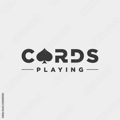 poker card logo design template typography vector illustration icon element